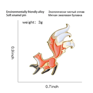 Creative Fox Alloy Brooch Cute Nine-tailed Fox Enamel Pin Badge Fashion Lapel Pin For Clothing Decor Jewelry Gift