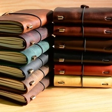 Group of vintage crazy horse leather bookmarks and notebook clips in multiple colors