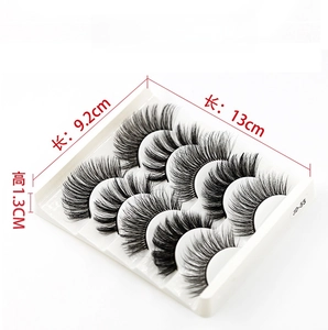 Dimensions détaillées du pack de 5 paires de faux cils synthétiques volumineux en 3D