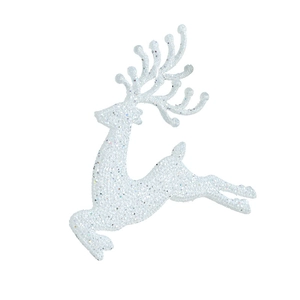 Glitzernde weiße Rentier-Hänger für Weihnachtsbaumschmuck und festliche Deko