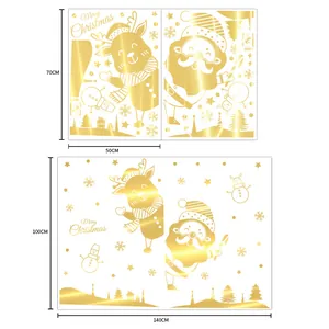 Detailed dimension guide for Christmas reindeer and Santa window static stickers decoration