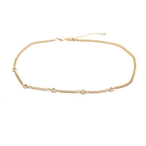 Hip hop style 18k gold plated copper heart link chain necklace for women