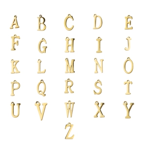 Mirror Polished 304 Stainless Steel Alphabet Letter Charms Pendants DIY Jewelry Making Findings Necklace Bracelet Accessories