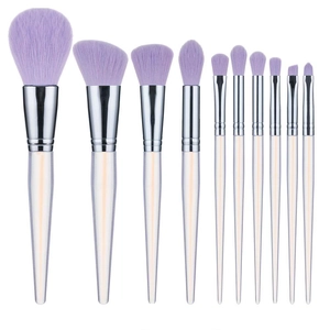 Professionelle Make-up-Pinsel Set Lila Farbverlauf Acryl Kristallgriff Weiche Synthetikfasern Für Puder Lidschatten Verblenden