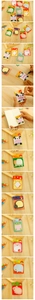 Close-up of cute animal-shaped sticky notes featuring panda and frog cartoon designs