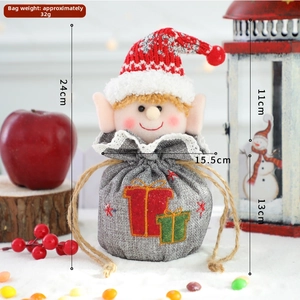 Close-up of 3D elf Christmas candy bag with dimensions 24x15.5cm weighing 32g