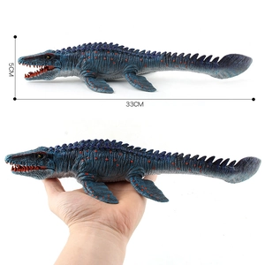 Realistic Mosasaurus marine dinosaur toy model with movable jaw, 33cm length display
