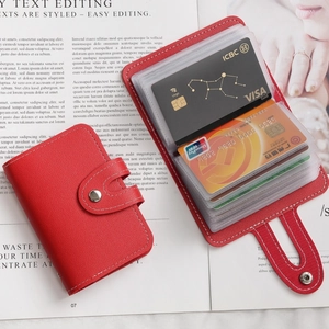 Multi Slot Card Holder PU Leather Wallet With Transparent PVC Organiser For Credit Bank Business Cards Drivers License