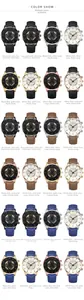 Detailed grid of GENEVA quartz watches featuring multi-color leather straps and classic dials