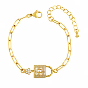 Tabla de tallas detallada para pulsera de cadena de oro con colgante de candado