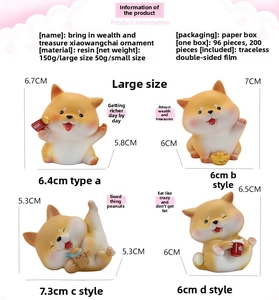 Detailed dimensions of four cute resin Shiba Inu dog car dashboard decorative ornaments