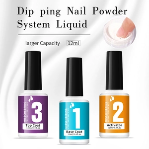 Kit de vernis pour dipping powder avec base, activateur et top coat de finition 12ml
