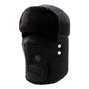 Winter Trapper Hat Faux Fur Lined Bomber Hat With Detachable Mask And Breathing Valve Windproof Ear Flaps Unisex