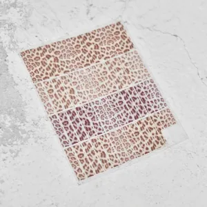 5D leopard print nail art stickers in brown and purple tones with thin tough texture
