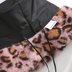 Japanischer Retro-Anglerhut mit Leopardenmuster aus warmem Plüsch-Kunstpelz und Polyester