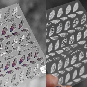 5D Nail Art Stickers Bionic Wing Texture Self Adhesive Ultra Thin DIY Manicure Decor