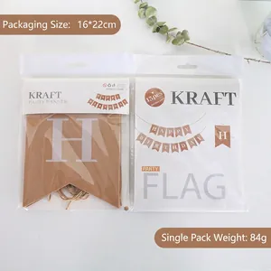 Vintage kraft paper Happy Birthday bunting banner for party wall decor arrangement