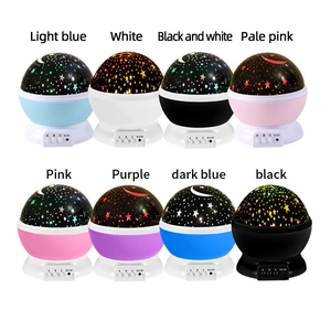 Starry sky projector night light in 8 colors including pink, blue, and purple for kids