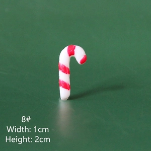 Dettaglio miniatura di bastoncino di zucchero in resina a strisce rosse e bianche da 2cm