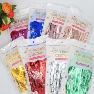 Metallic Foil Fringe Curtain Shimmering Tinsel Backdrop For Birthday Party Wedding Graduation Photo Booth Decoration