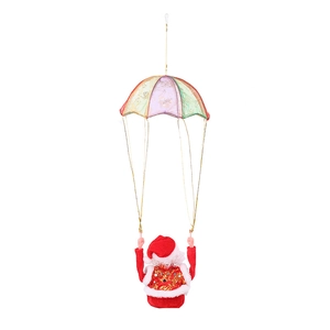 Electric music Santa Claus toy with colorful parachute for Christmas holiday home decoration