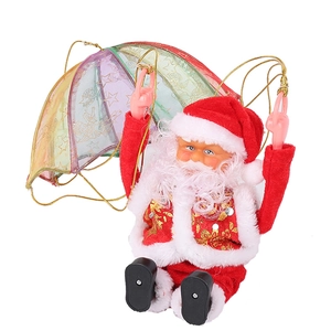 Electric musical parachute Santa Claus plush toy for festive Christmas gift and decoration