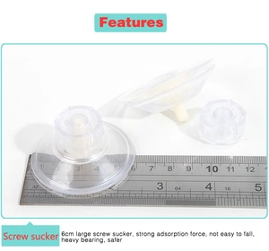 Detail view of 6cm screw sucker for cat hammock with ruler showing precise diameter