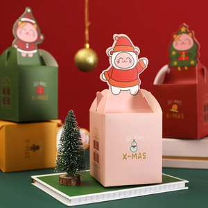 Christmas gift boxes with festive cat designs in multiple colors for holiday presents