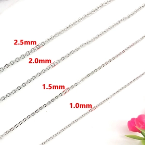 Stainless steel flat cross link chains in four sizes 1.0mm to 2.5mm for DIY jewelry
