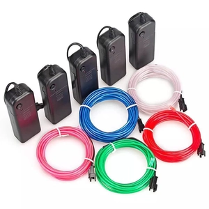 Five-color EL wire set with battery packs for stage performances and neon decorations