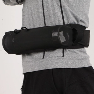 Breathable black mesh running waist bag with large capacity for phones and water bottles