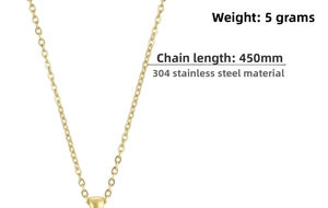 Detail of 450mm long 304 stainless steel chain necklace with 5g weight specifications