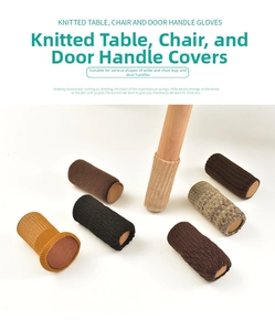Knitted chair leg covers with thickened felt pads for floor protection and noise reduction