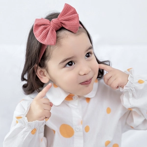 Baby Girl Ribbed Knit Headband Soft Elastic Large Bow Hair Band For Newborn Infant Toddler