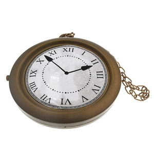 Vintage bronze Easter decorative pocket watch with Roman numerals and metal chain