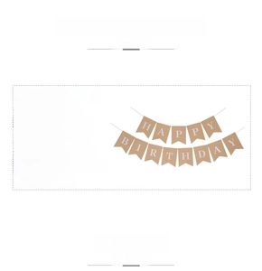 Detail of vintage kraft paper swallowtail banner for birthday party decoration