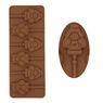 Detail of star-shaped brown silicone chocolate molds for DIY confectionery and soap making