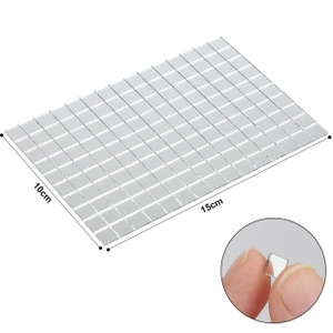 Detailed view of 15cm x 10cm self-adhesive silver mirror mosaic tile sheets for DIY decor