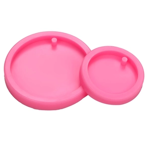 Rosa runde Silikonformen Set für DIY Kristallharz Schlüsselanhänger und Untersetzer