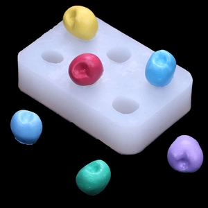 Moule 3D en silicone à 6 cavités pour bougies fruits et résine avec échantillons