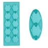 Teal silicone Halloween mold with geometric diamond patterns in rectangle and oval shapes