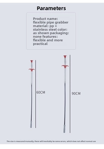 Detailed view of flexible stainless steel pipe grabber with 4-claw retrieval hook mechanism