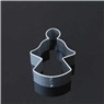 Macro shot of silver metal bell-shaped cookie cutter for professional baking results