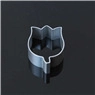 Detailed view of tulip flower shaped metal cookie cutter for pastry and cake decoration