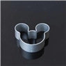 Detail view of a Mickey Mouse shaped cookie cutter made of durable stainless steel