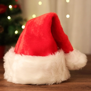 Christmas Hat Red White Soft Plush Cloth Santa Snowman Reindeer Embroidery Holiday Costume Party Decoration Adult Kids Festive