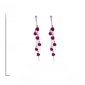 Spécifications de taille pour boucles d'oreilles roses mauves avec tiges en argent S925