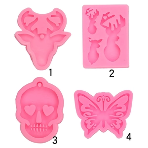 Silicone Molds Reindeer Butterfly Heart Eye Skull For Baking Fondant Chocolate Keychain Resin DIY Crafting