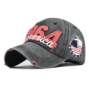 Vintage Distressed Baseball Cap Water Washed Cotton 1964 America Embroidery USA Flag Retro Outdoor Hat Men Women
