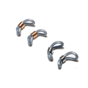 Silicone non-slip ring connectors with gold and silver metal springs for DIY eyewear chains